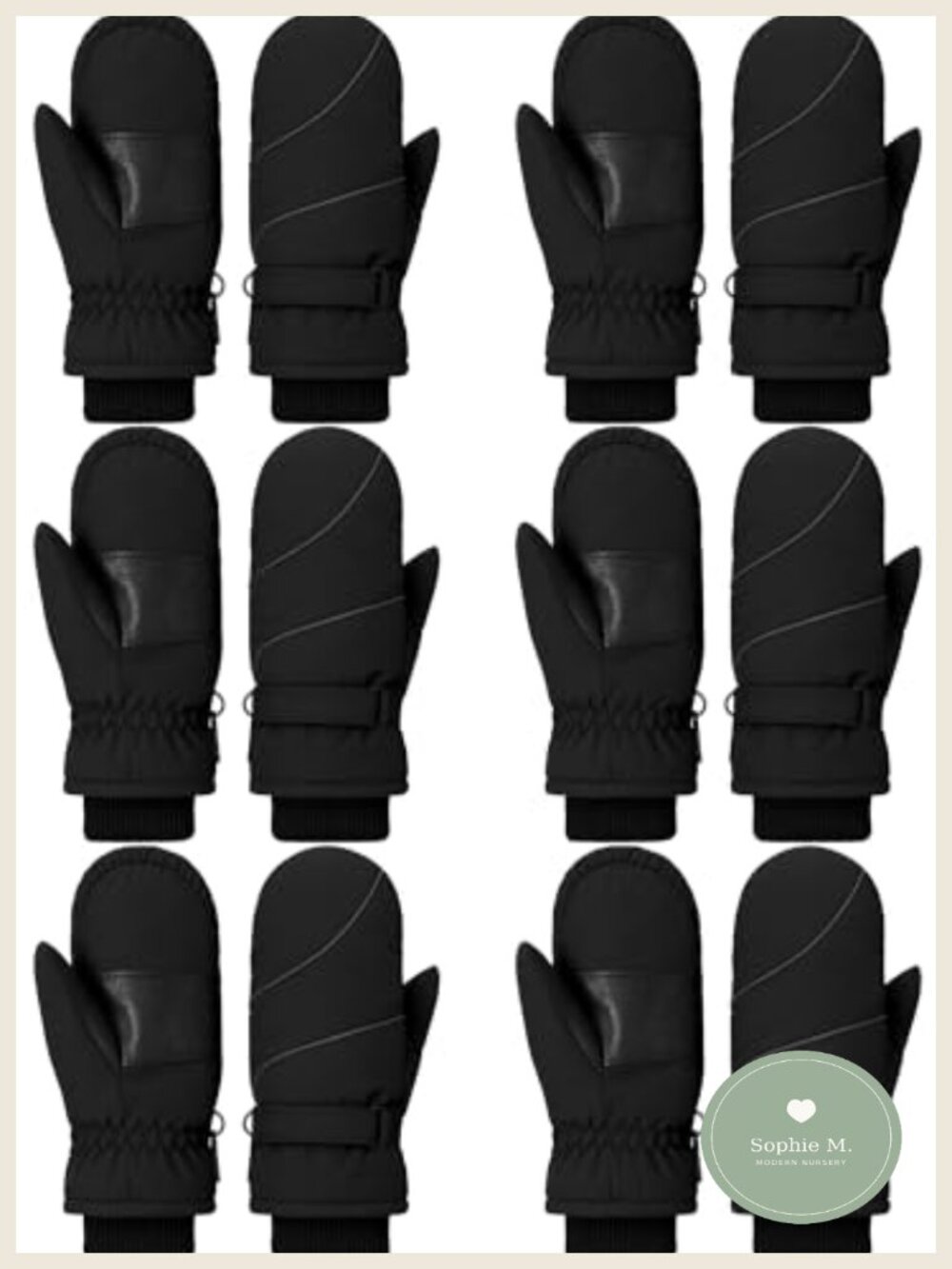 Waterproof Snow Mittens for Kids 5-7 Years Polyester Cotton Lined Winter Ski